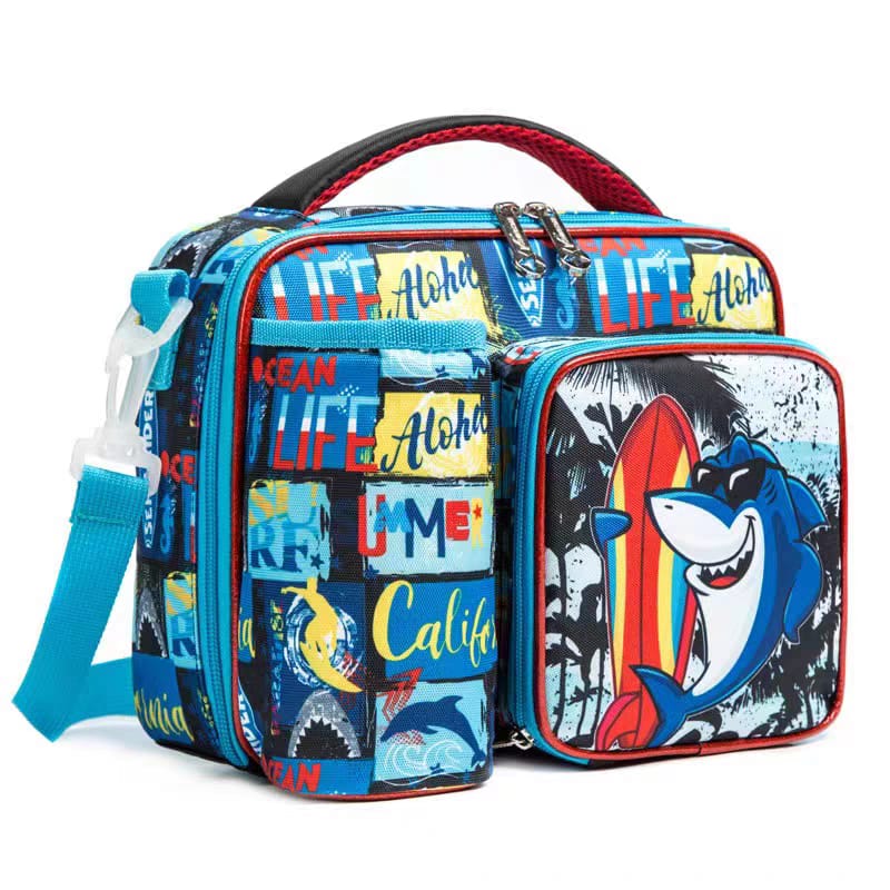 Buy MyneeMoe Foodie Friend Insulated Lunch Bag – Durable School & Travel Lunch Tote (Shark Voyager) Shark Voyager - Lunch Bag at MyneeMoe Online In India