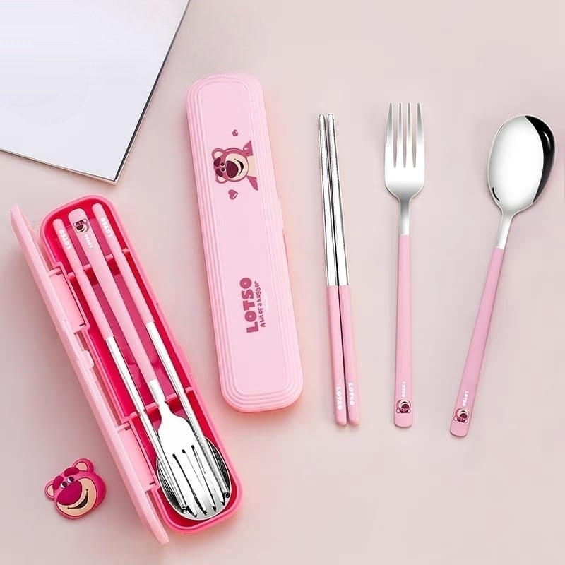 Buy MyneeMoe Disney Latso & Mickey Theme Stainless Steel Cutlery Set – Spoon, Fork & Chopsticks - Cutlery Set at MyneeMoe Online In India