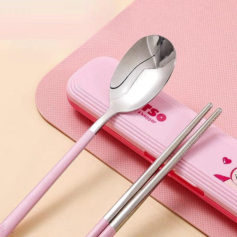 Buy MyneeMoe Disney Latso & Mickey Theme Stainless Steel Cutlery Set – Spoon, Fork & Chopsticks - Cutlery Set at MyneeMoe Online In India