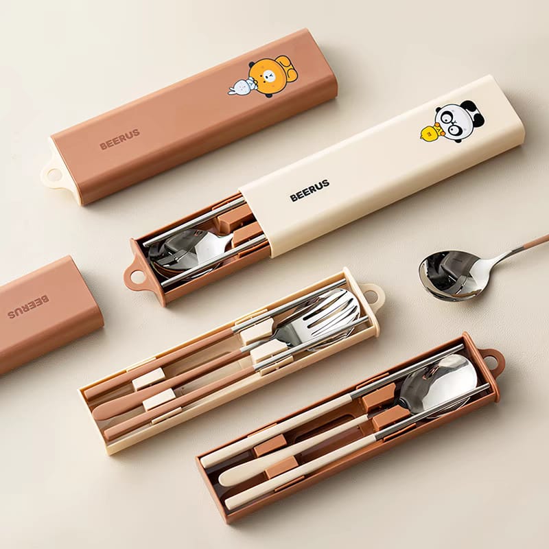 Buy MyneeMoe Beerus Theme Stainless Steel Cutlery Set – Spoon, Fork & Chopsticks - Cutlery Set at MyneeMoe Online In India