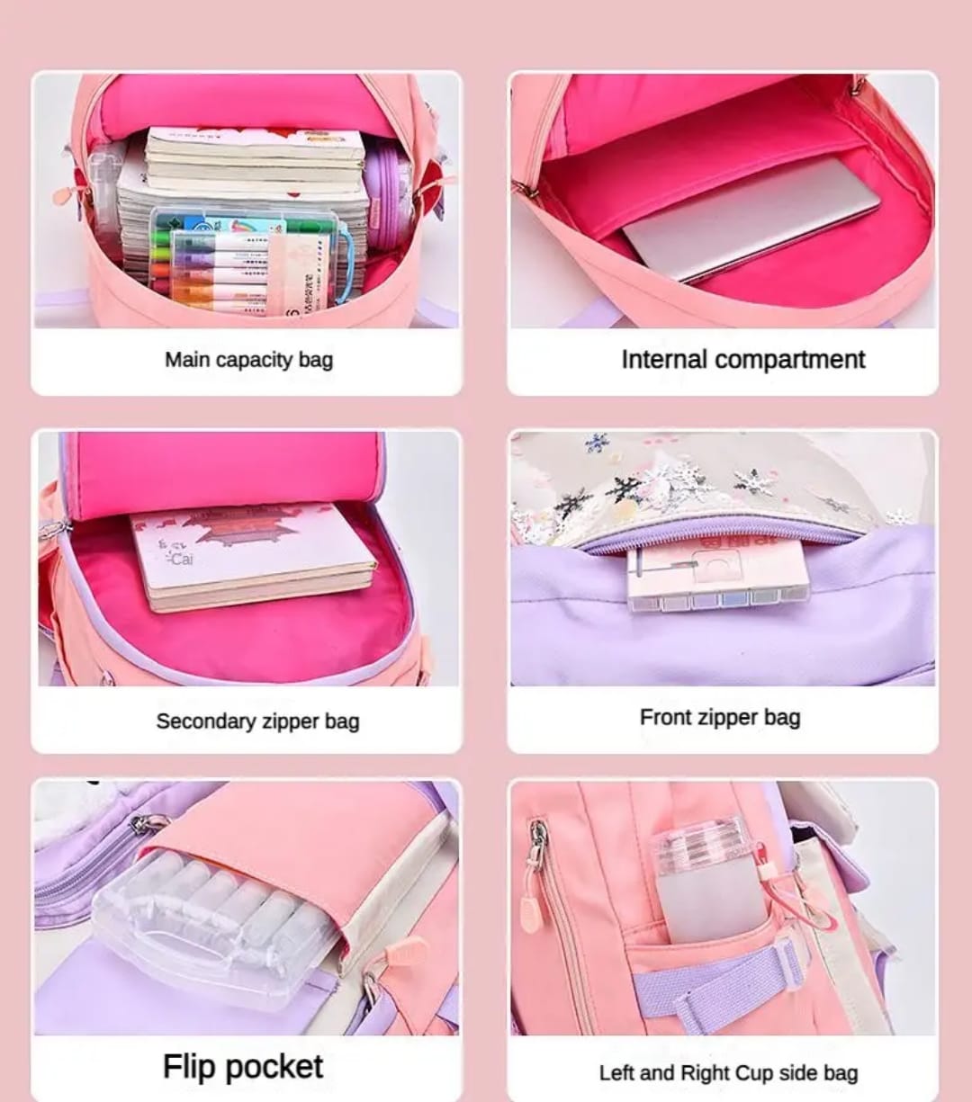 Buy MyneeMoe Soft Pastel Bunny Girls Backpack – Durable, Stylish & Spacious School Bag (Pink) - School Bag at MyneeMoe Online In India