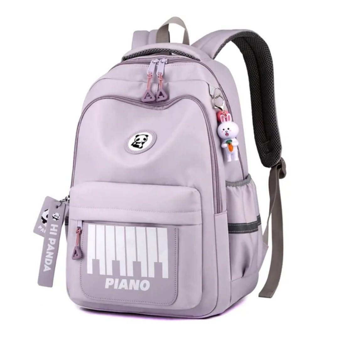 Buy MyneeMoe Hi Panda Piano Backpack - Cool, Spacious & Lightweight School Bag Purple - School Bag at MyneeMoe Online In India