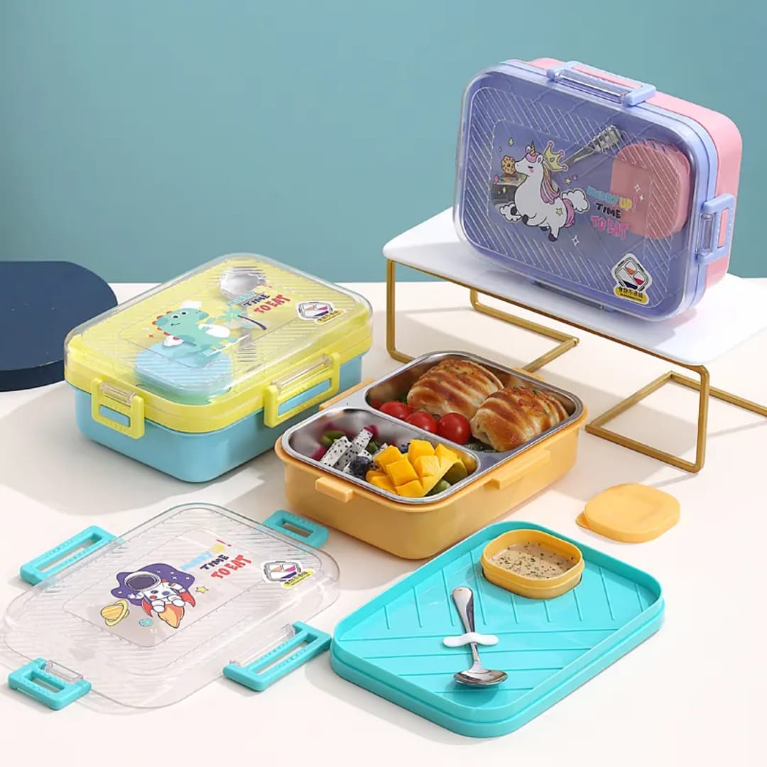 Buy MyneeMoe SnackyBoo 2 Compartment Staineless Steel Lunch Box- Only for Solid Food - Lunch Box at MyneeMoe Online In India