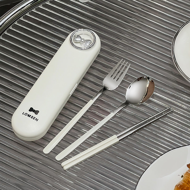 Buy MyneeMoe LOMSEN Sleek & Portable Cutlery Set – Perfect for Office, School & Travel White - Cutlery Set at MyneeMoe Online In India