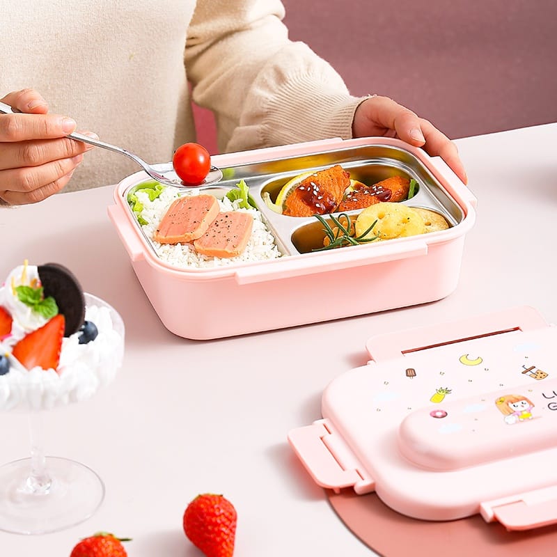 Buy MyneeMoe Space Themed Kids Stainless Steel Lunch Box with Insulated Bag & Cutlery Set - Kids Lunch Box at MyneeMoe Online In India