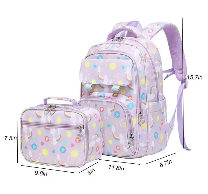 Buy MyneeMoe Magical Rainbow Waterproof School Bag Combo - Backpack, Lunch Bag & Pencil Case - Kids School Bag at MyneeMoe Online In India