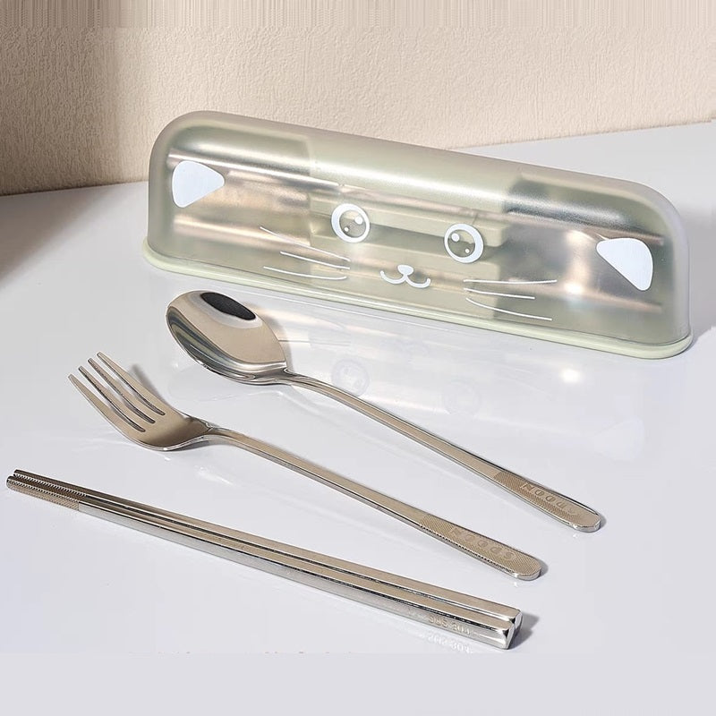 Buy MyneeMoe Crystal-Clear Stainless-Steel Cutlery Set – Spoon, Fork & Chopsticks Moss Green - Cutlery Set at MyneeMoe Online In India