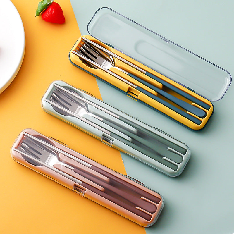 Buy MyneeMoe Chibi Bites Travel Cutlery Set – Spoon, Fork & Chopsticks in Cute Lock Box - Cutlery Set at MyneeMoe Online In India