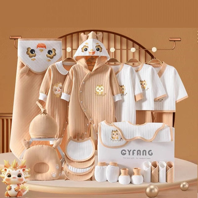 Buy MyneeMoe Dragon Baby 24 Piece Newborn Baby Gift Box – Enchanting Baby Shower Essentials Beige - at MyneeMoe Online In India