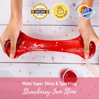 Buy DIY Science Sparkling Strawberry Jam Cup Slime Kit (Texture: Thick & Glossy Slime) at Myneemoe Online In India