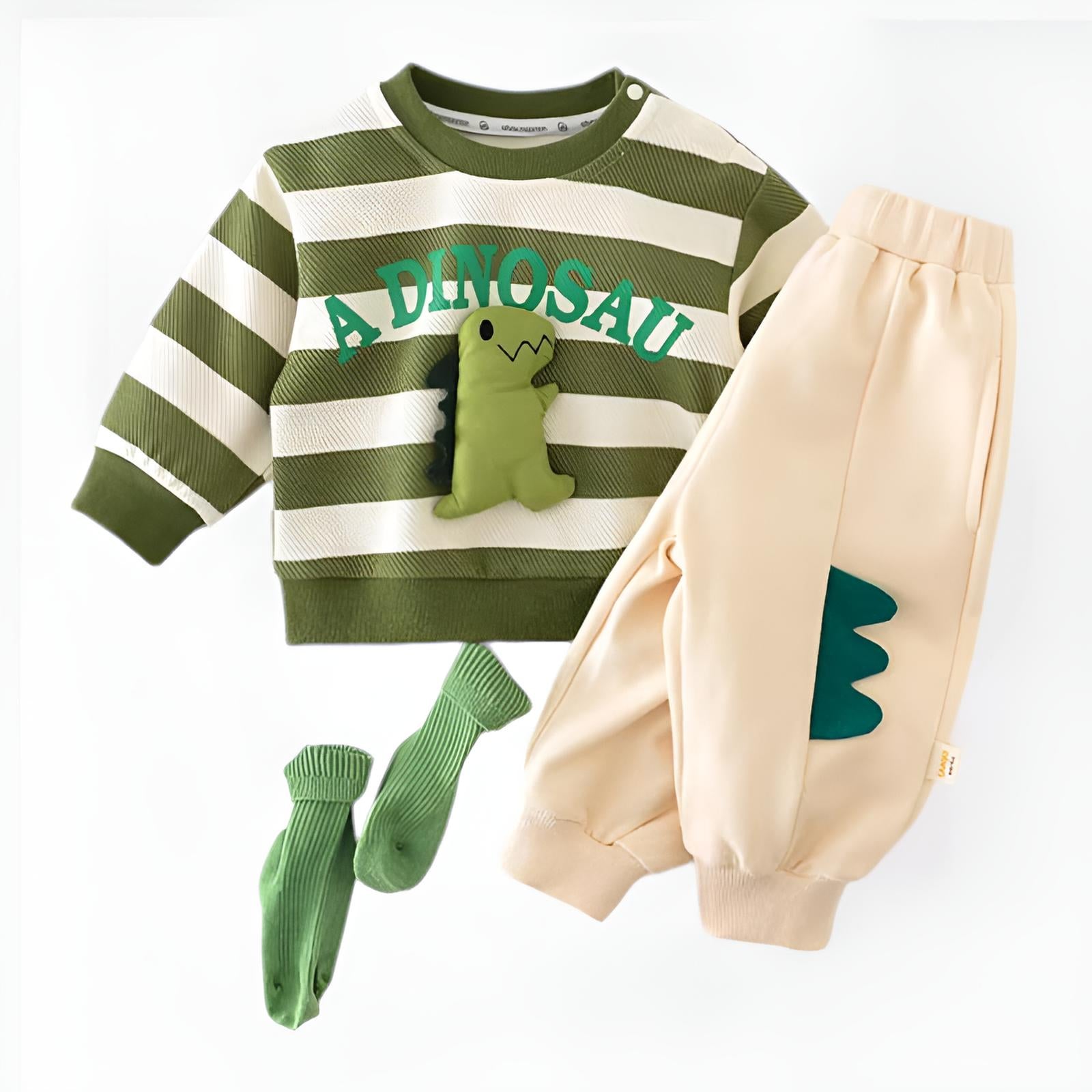 Buy MyneeMoe Dino Roar 10-Piece Baby Clothing Set – Playful Dinosaur Theme for 6-12 Months - Baby Clothing Set at MyneeMoe Online In India