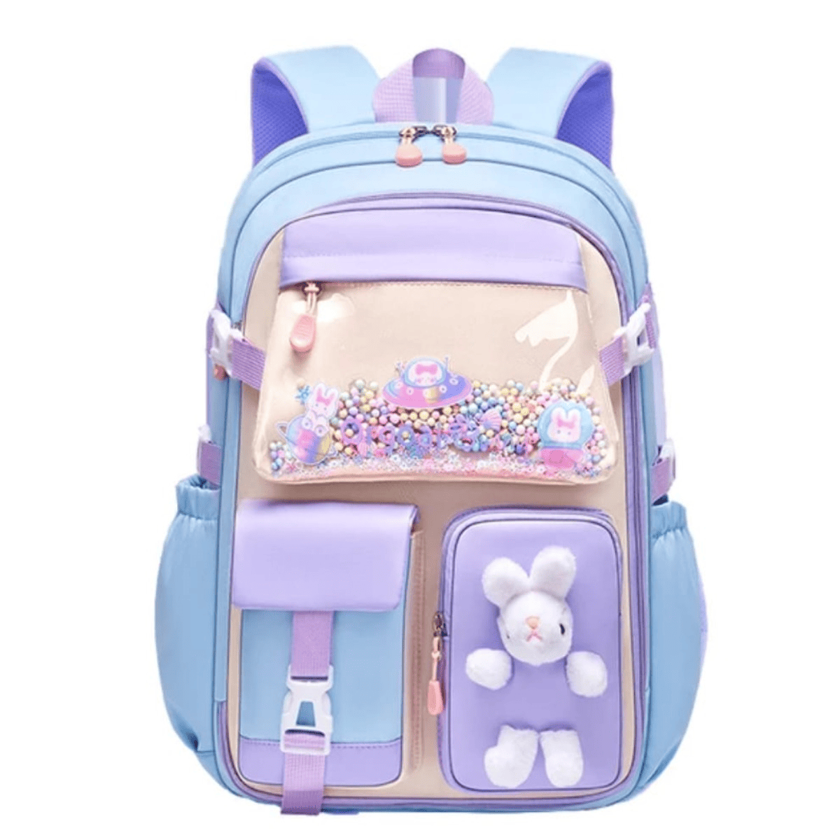 Soft Pastel Bunny Girls Backpack – Durable, Stylish & Spacious School Bag (Age 7-11Y)