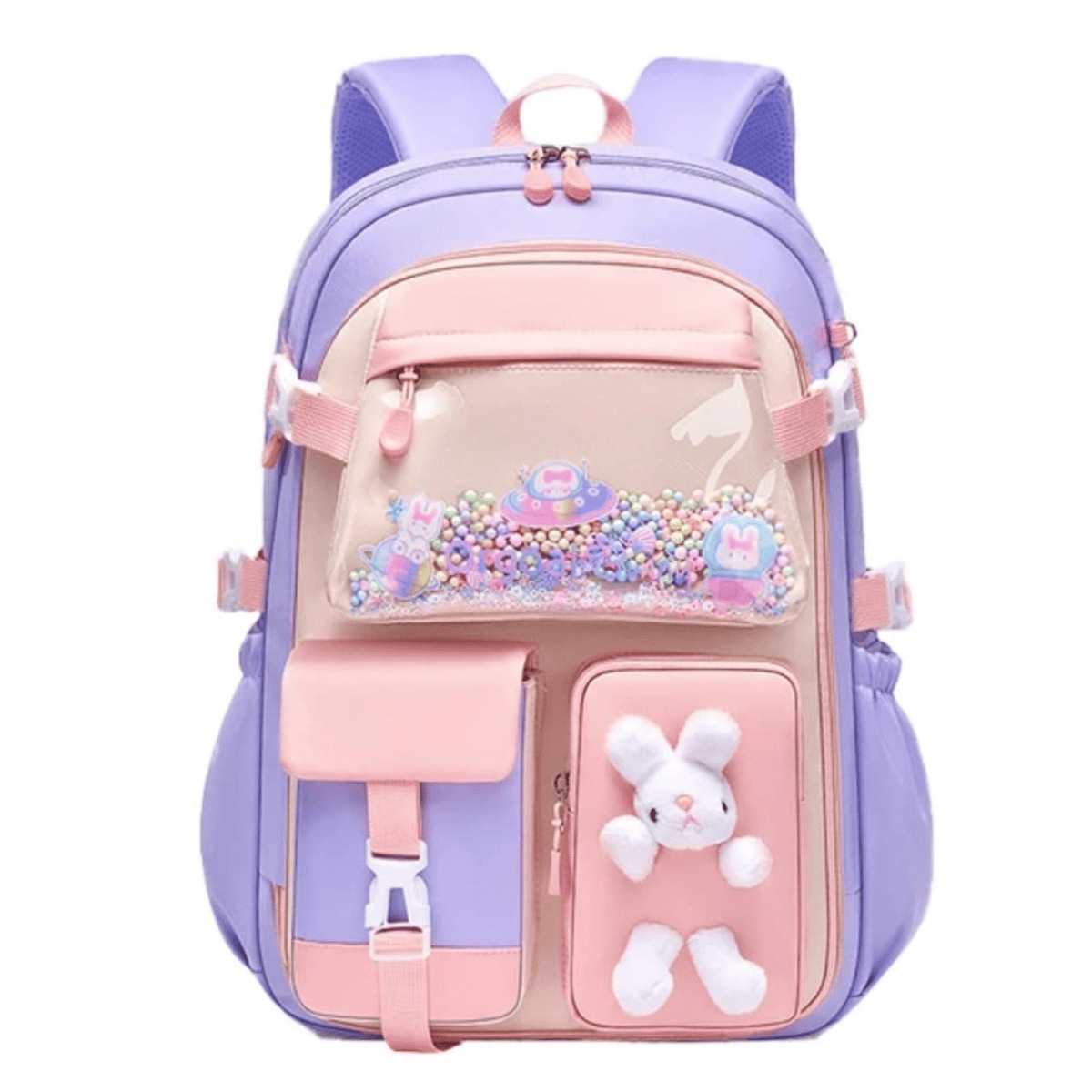 Buy MyneeMoe Soft Pastel Bunny Girls Backpack – Durable, Stylish & Spacious School Bag (Purple) - School Bag at MyneeMoe Online In India