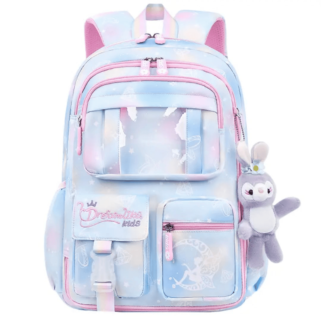 Buy MyneeMoe Cotton Candy Elite Girls Backpack – Durable, Stylish & Spacious School Bag (Blue) - School Bag at MyneeMoe Online In India