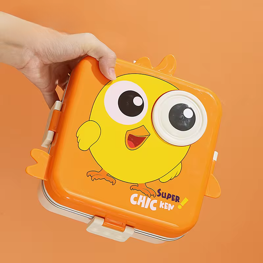 Buy Carnival Delights Bento Lunch Box Orange Chick at Myneemoe Online In India