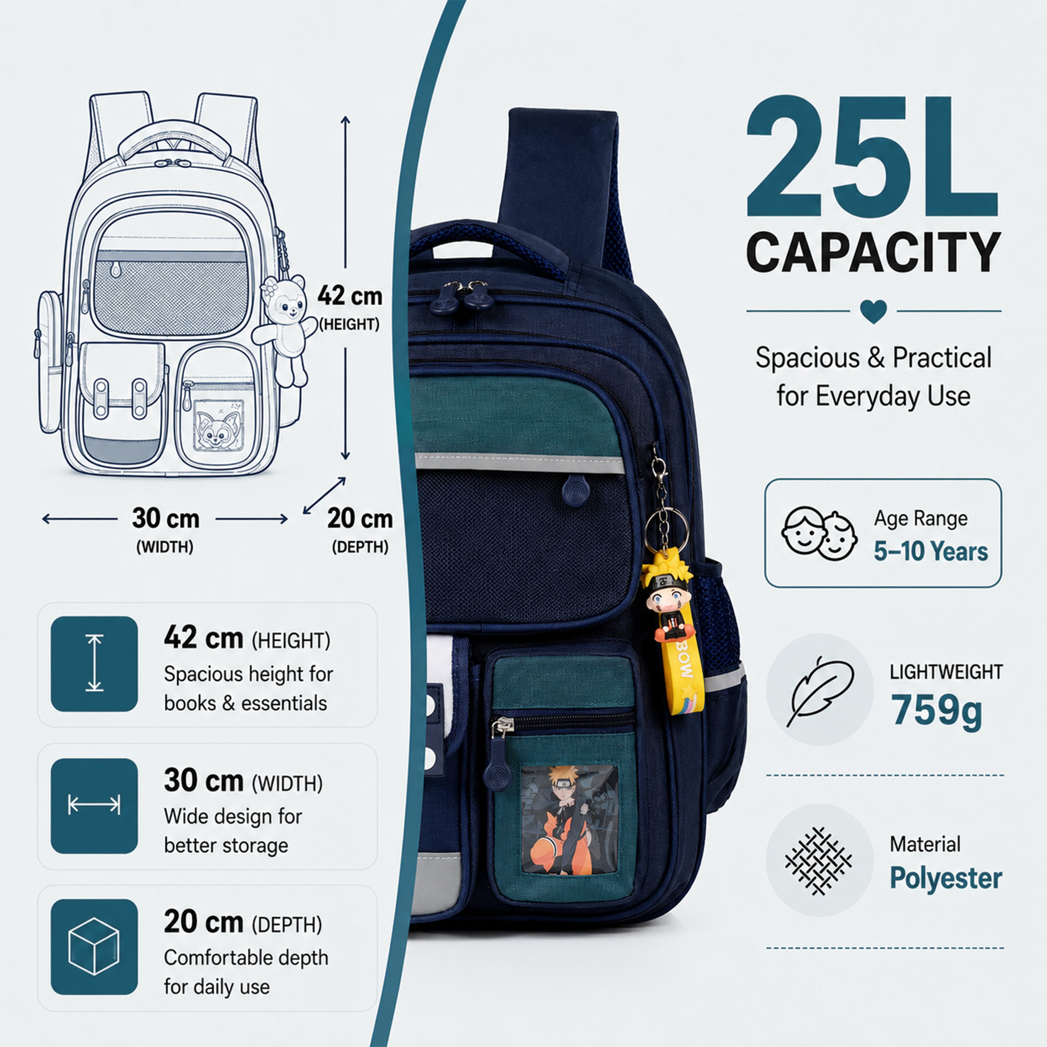 Buy MyneeMoe Brainy Bundle Elite Kids Backpack – Durable, Stylish & Spacious School Bag (Green) - School Bag at MyneeMoe Online In India
