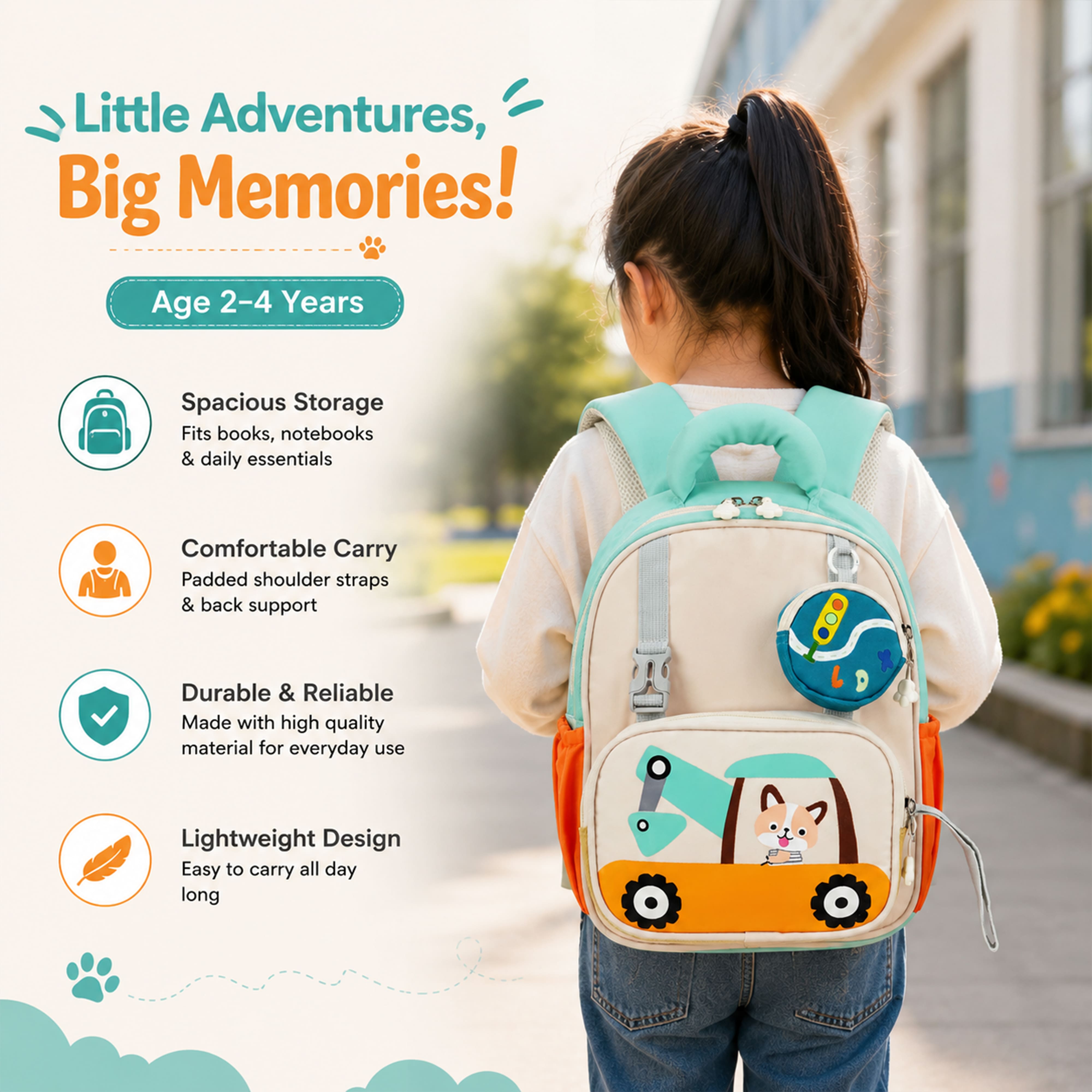 Buy MyneeMoe Crane Light-Up Kids Backpack – Lightweight & Comfortable Kindergarten Bag (Blue) - School Bag at MyneeMoe Online In India