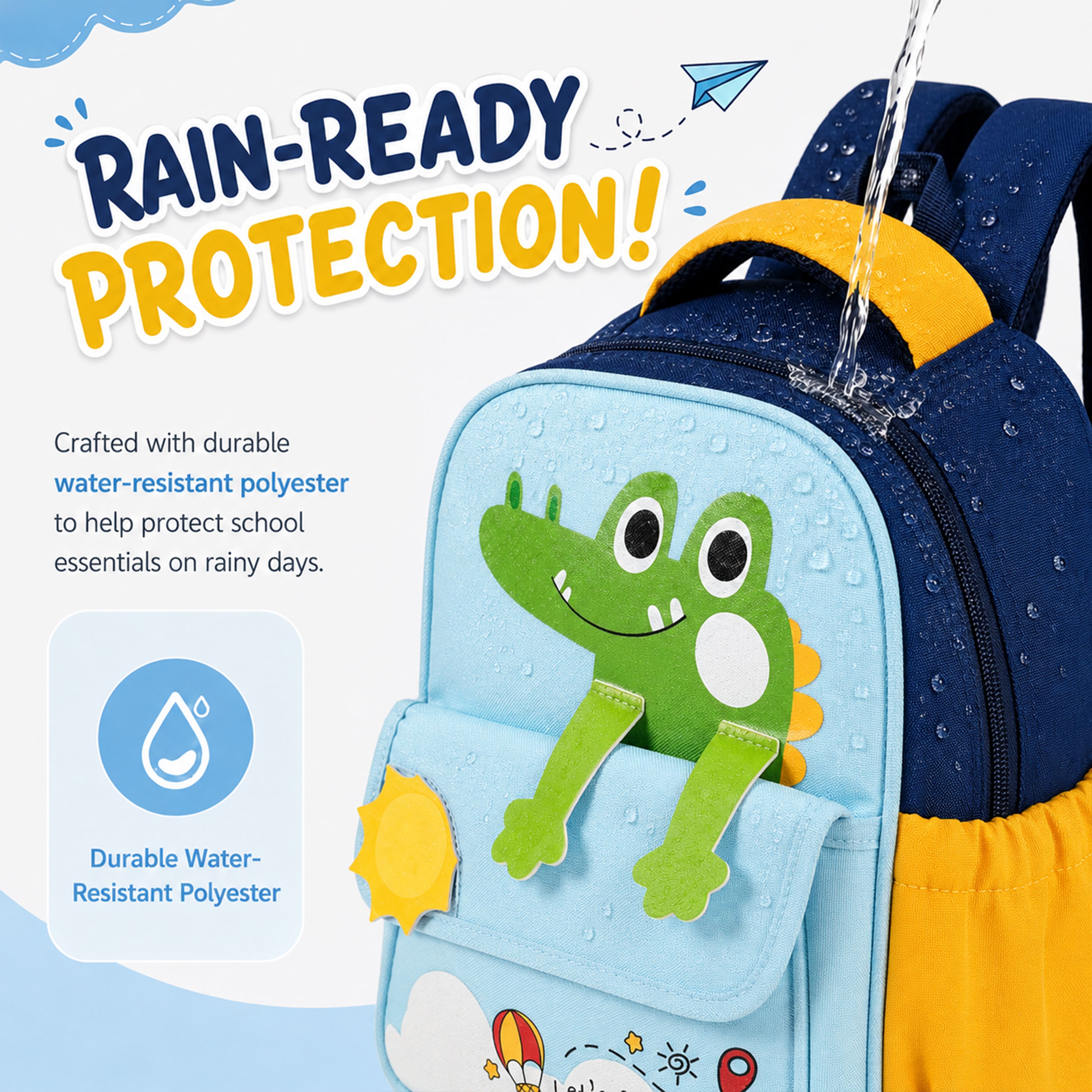 Buy MyneeMoe Cute Crocodile Kids Backpack – Lightweight & Comfortable Kindergarten Bag (Blue) - School Bag at MyneeMoe Online In India