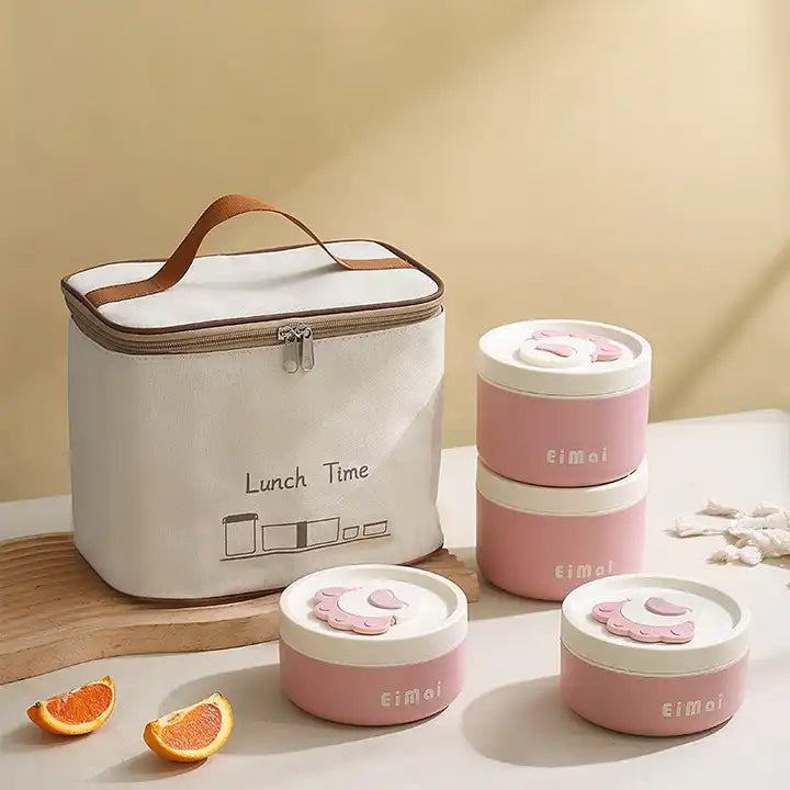 Buy MyneeMoe LunchMate 4 Stainless Steel Insulated Containers with Insulated Bag - Insulated Lunch Bag Box at MyneeMoe Online In India