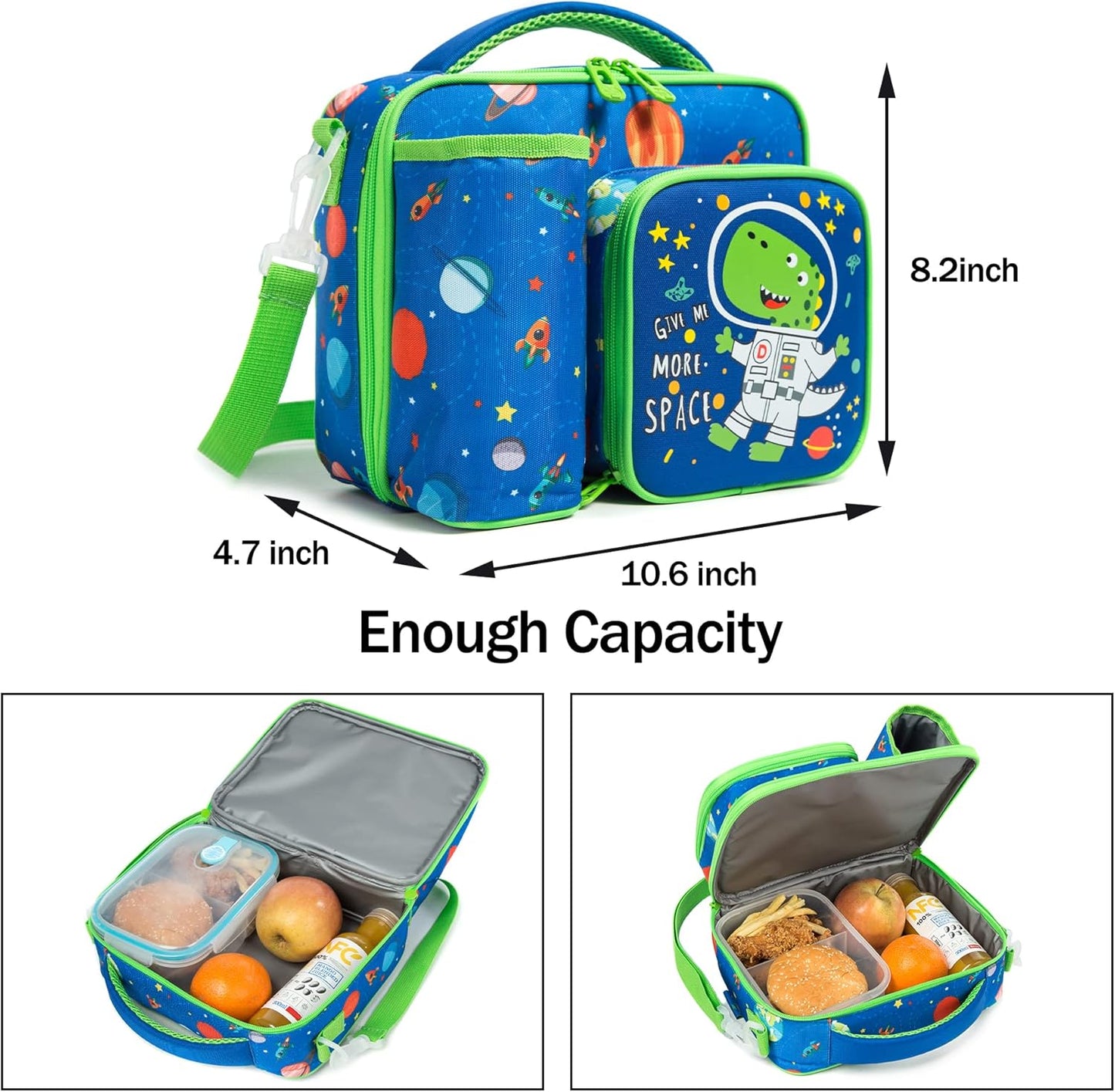 Buy Foodie Friend Insulated Lunch Bag: Perfect for School & Travel (Dino Galaxy) at MyneeMoe Online In India