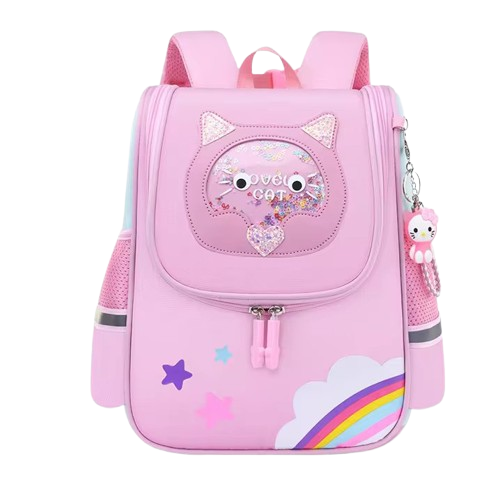 Buy MyneeMoe Little Learner Kindergarten School Bag - Comfortable, Lightweight, Spacious, Fun Design Pink Cat - Kids School Bag at MyneeMoe Online In India
