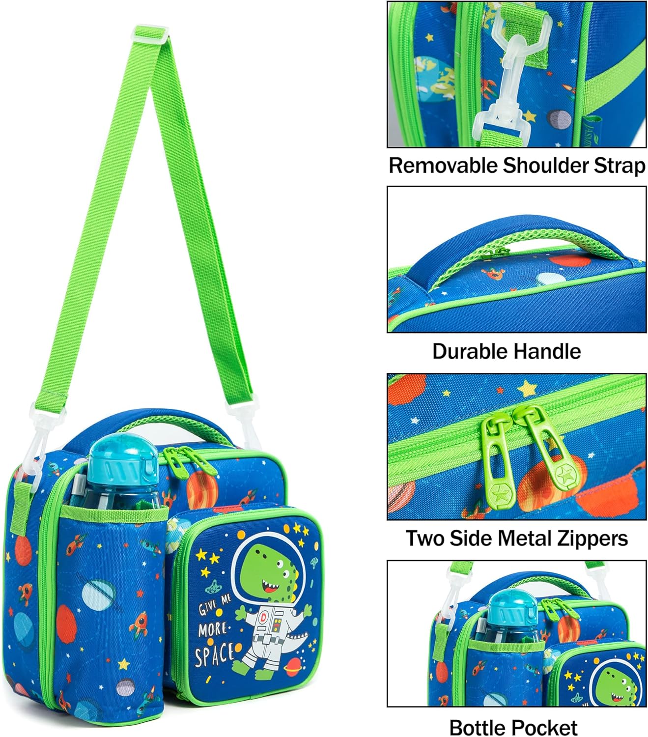 Buy Foodie Friend Insulated Lunch Bag: Perfect for School & Travel (Dino Galaxy) at MyneeMoe Online In India