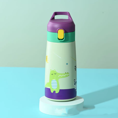 Buy Safari Splash: Kids Stainless Steel Water Bottle - Leak-Proof & BPA-Free Crocodile at Myneemoe Online In India