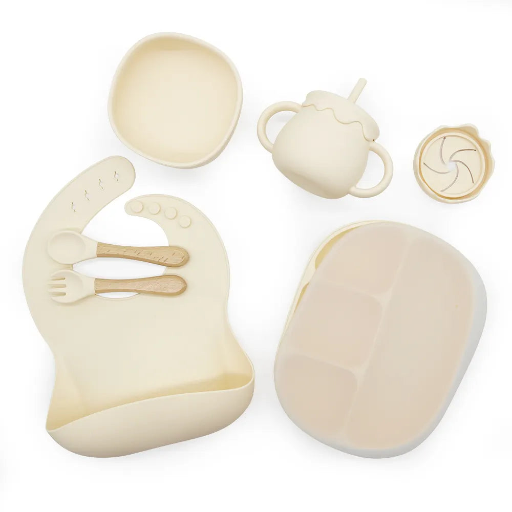 Buy Ultimate Silicone Suction Feeding Set – Mess-Free & Safe Essentials for Babies Cream at Myneemoe Online In India