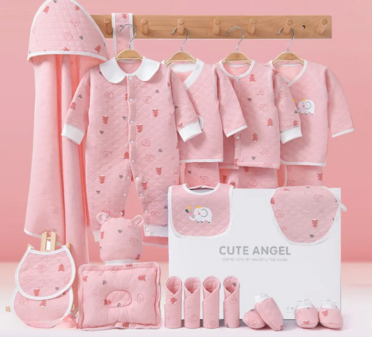 Buy Cute Angel, 23 PCs Newborn Baby Gift Box Pink at Myneemoe Online In India