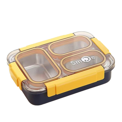 Buy Toki Buffet 100% Spill-Proof 3 Compartment Bento Box Blue & Yellow at MyneeMoe Online In India