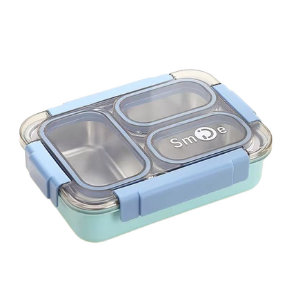 Buy Toki Buffet 100% Spill-Proof 3 Compartment Bento Box Blue at MyneeMoe Online In India