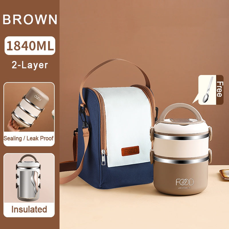 Buy 2 Storey Vertical Tiffin/Lunch Box with Insulated Lunch Bag at Myneemoe Online In India