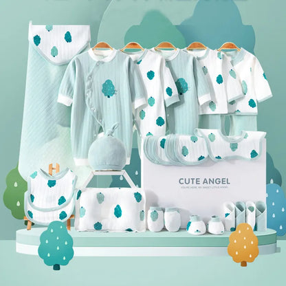 Buy Cute Angel, 25 PCs Newborn Baby Gift Box Green & White at Myneemoe Online In India