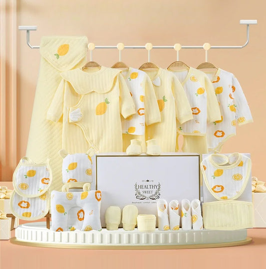 Buy Healthy Sweet, 24 PCs Newborn Baby Gift Box Yellow & White at Myneemoe Online In India