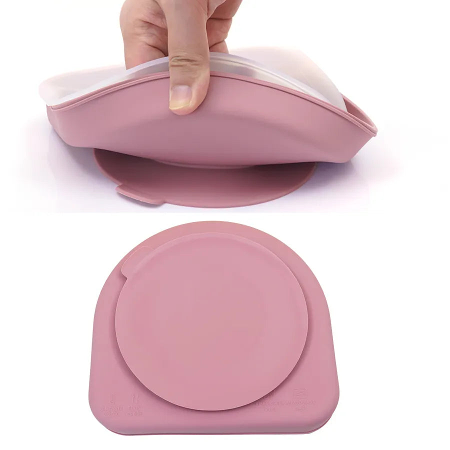 Buy Rainbow Silicone Suction Plate with Lid – BPA-Free Set for Baby Weaning at Myneemoe Online In India