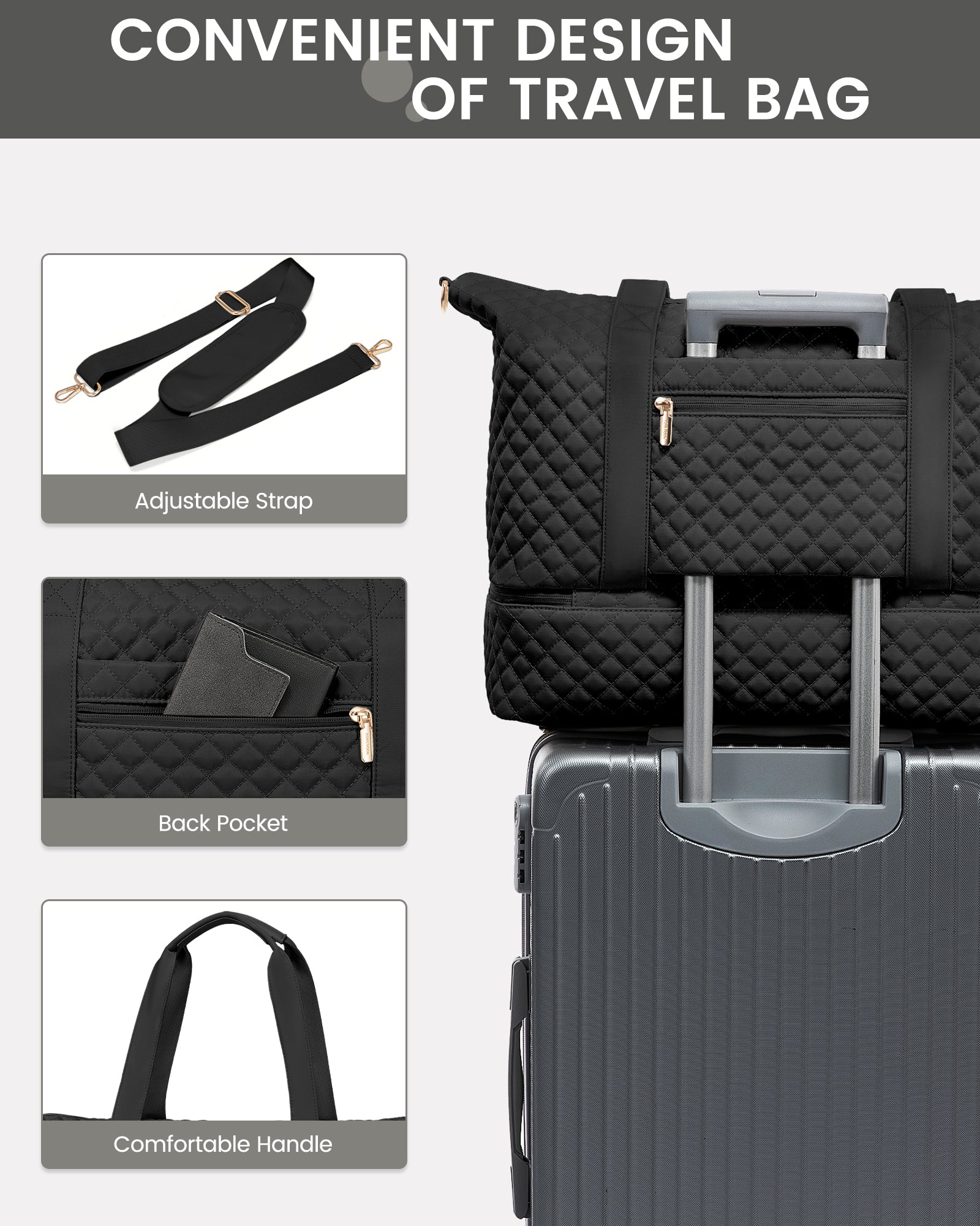 Buy MyneeMoe Lovevook Multipurpose 3-Piece Black Travel Set for Weekend & Overnight Trips - Travel & Tote Bags at MyneeMoe Online In India