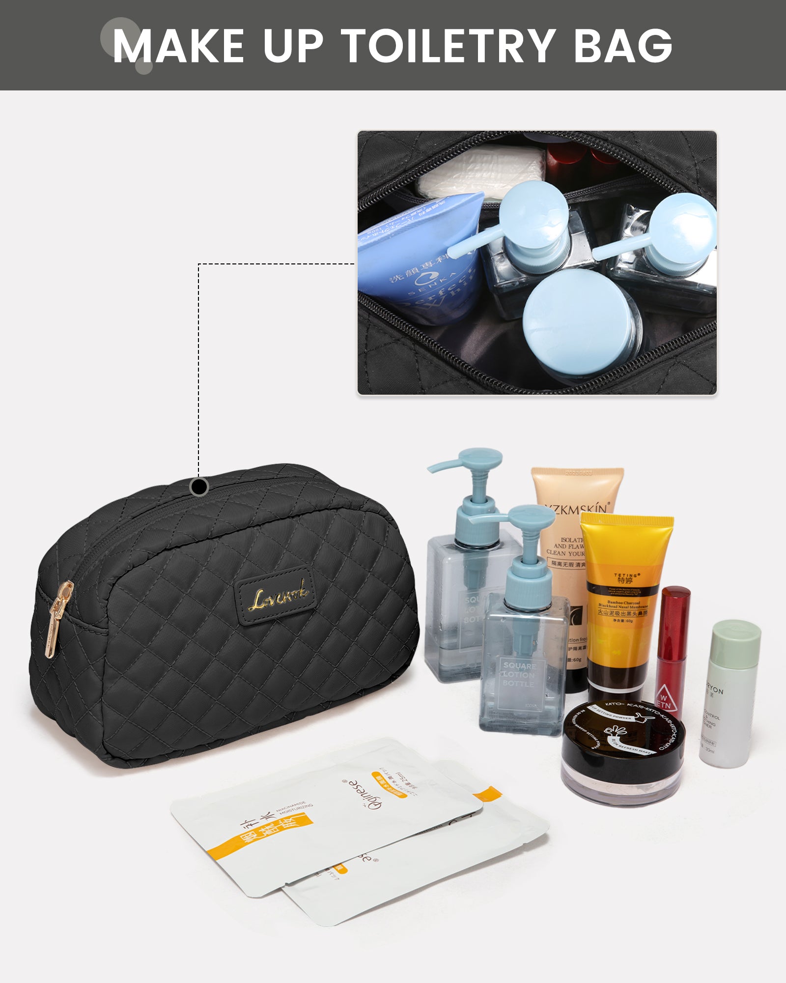 Buy MyneeMoe Lovevook Multipurpose 3-Piece Black Travel Set for Weekend & Overnight Trips - Travel & Tote Bags at MyneeMoe Online In India
