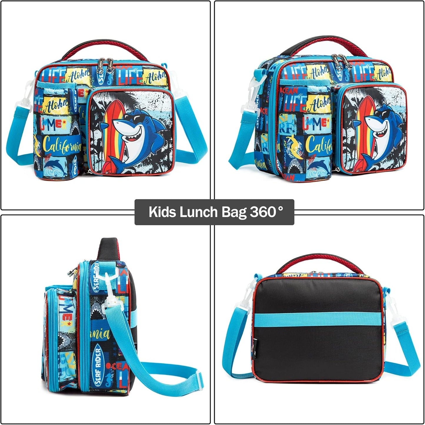 Buy Foodie Friend Insulated Lunch Bag: Perfect for School & Travel (Shark Voyager) at MyneeMoe Online In India