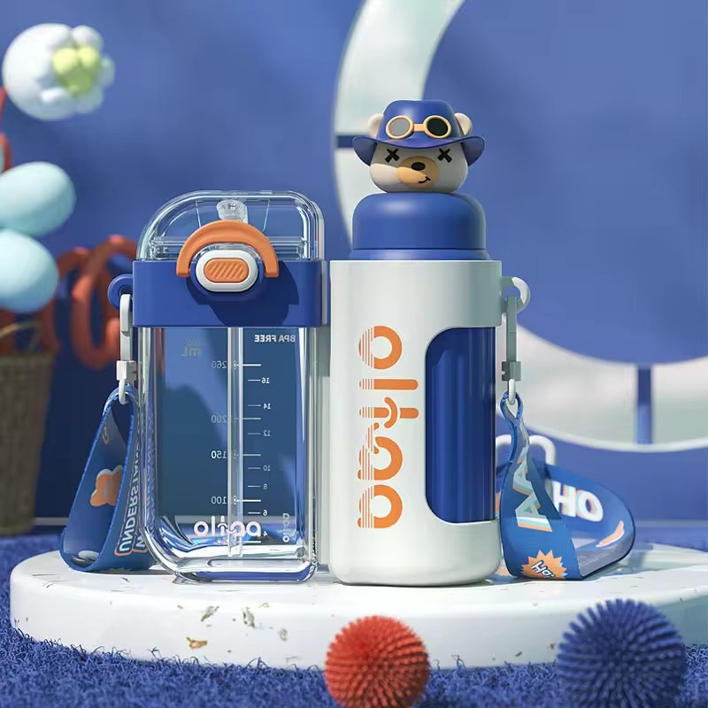 Buy Oh! Magic Double Detachable Water Bottle Set - Enjoy 2 Different Beverages Blue at Myneemoe Online In India