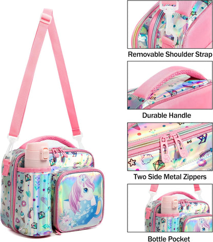 Buy Foodie Friend Insulated Lunch Bag: Perfect for School & Travel (Luminous Unicorn) at MyneeMoe Online In India