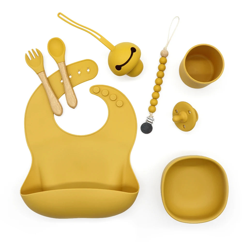 Buy MyneeMoe Ultimate Baby Suction Feeding Set with Pacifier – Spill-Proof & Safe Mango - Baby Feeding Set at MyneeMoe Online In India