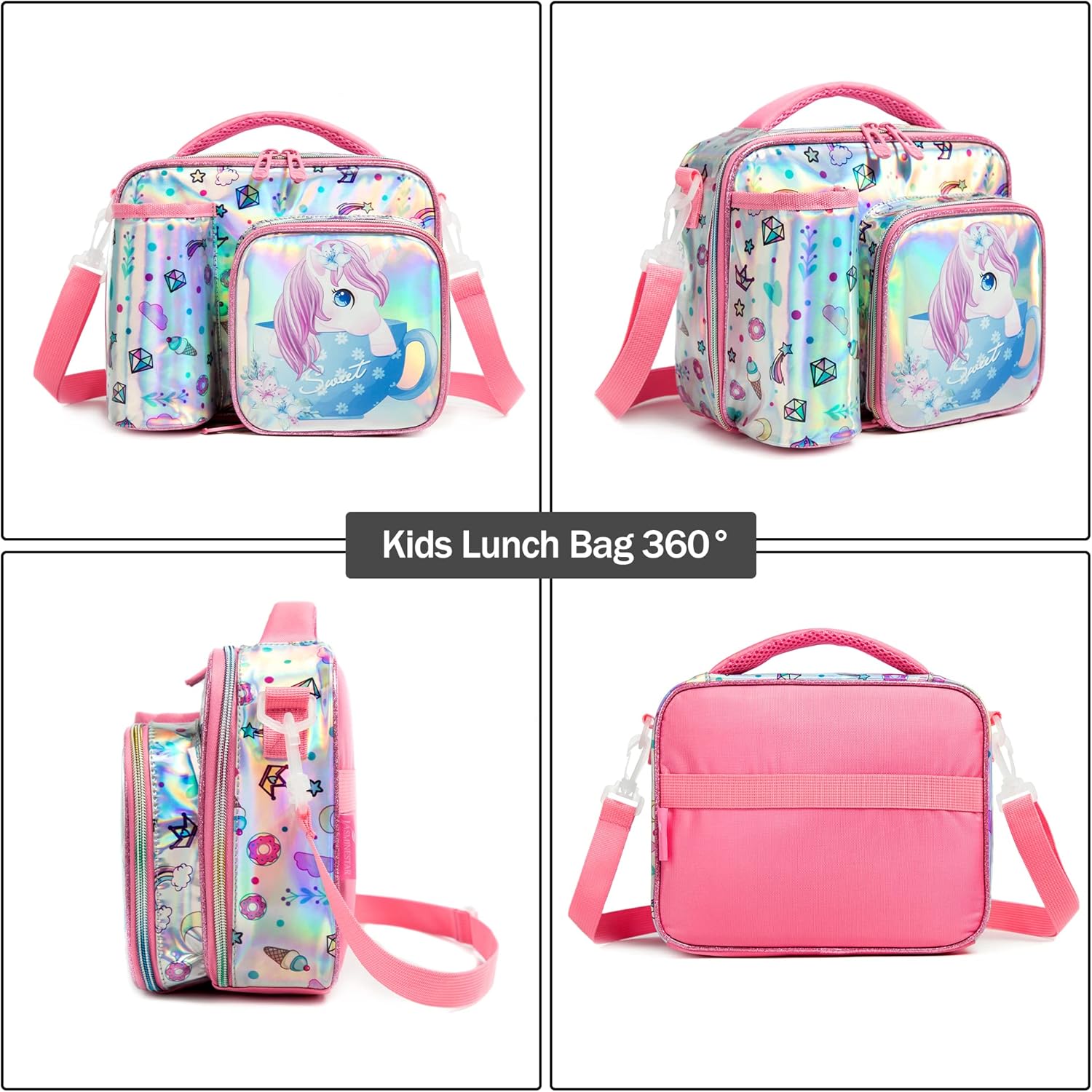 Buy Foodie Friend Insulated Lunch Bag: Perfect for School & Travel (Luminous Unicorn) at MyneeMoe Online In India