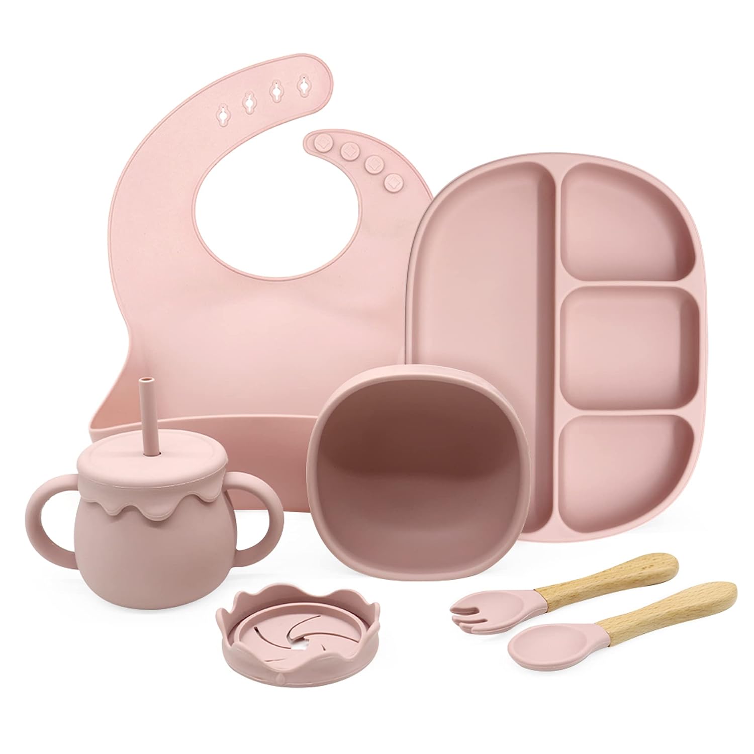 Buy PulseShade Silicone Suction Feeding Set – Safe & Convenient for Baby Mealtimes Rose Pink at Myneemoe Online In India