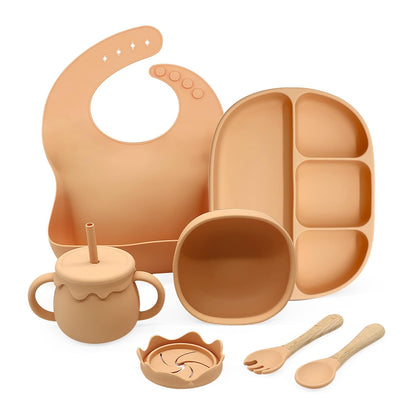 Buy PulseShade Silicone Suction Feeding Set – Safe & Convenient for Baby Mealtimes Burly Wood at Myneemoe Online In India