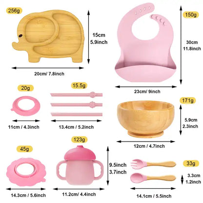 Buy Ellie Baby Dining Set – Bamboo Suction Feeding Essentials for Toddlers at Myneemoe Online In India