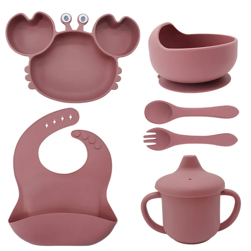 Buy MyneeMoe Crab Suction Plate – Strong Suction for Stress-Free Baby Mealtimes Dark Pink - Baby Feeding Set at MyneeMoe Online In India