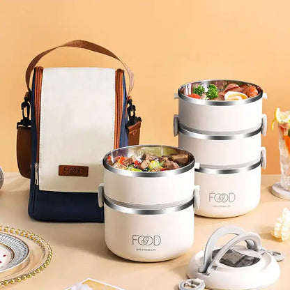 Buy 2 Storey Vertical Tiffin/Lunch Box with Insulated Lunch Bag at Myneemoe Online In India