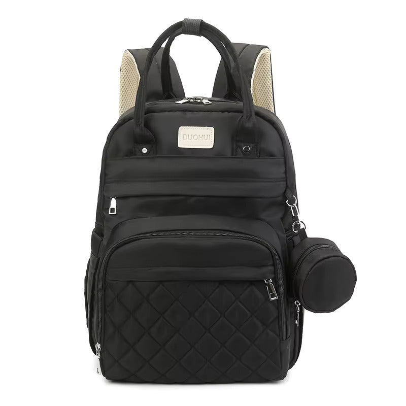 Buy Fashionable Mommy Diaper Bag - Large Capacity Travel Backpack with Insulated Pockets Black at MyneeMoe Online In India