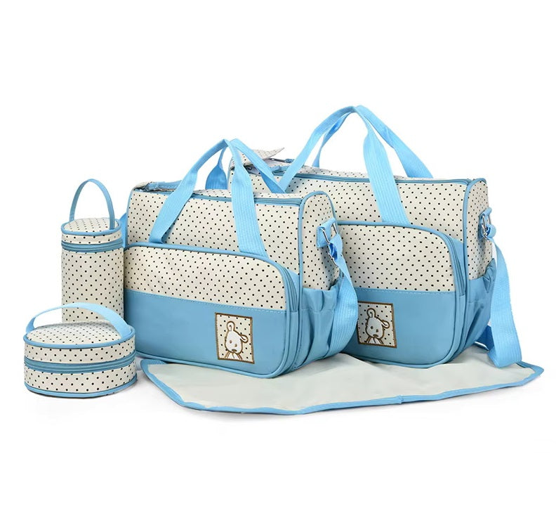 Buy MumStyle 5-in-1 Multi-Function Diaper Bag - Large Capacity Mommy Tote Sky Blue at MyneeMoe Online In India