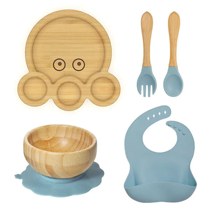 Buy Octopus Silicone Suction Feeding Set – Safe & Perfect for Baby-Led Weaning Blue at Myneemoe Online In India